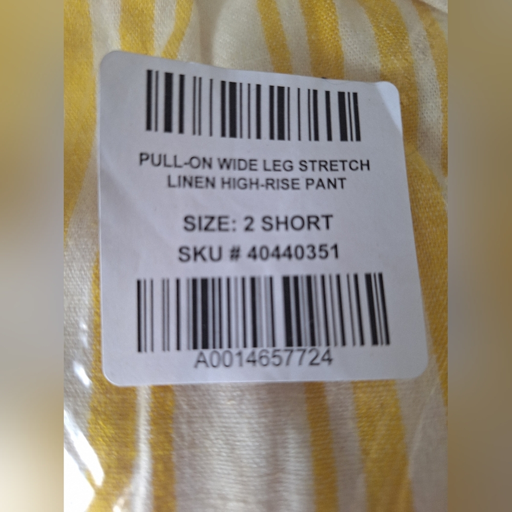 Torrid Linen Pull-on Yellow Striped High Rise Pants - Size 2X Short - Picture 6 of 8
